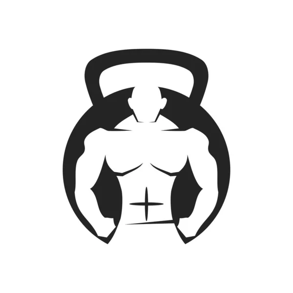 Modèle Logo Fitness Icône Illustration Identité Marque Illustration Isolée Plate — Image vectorielle