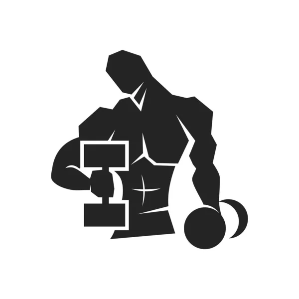 Plantilla Logotipo Fitness Icono Ilustración Identidad Marca Ilustración Aislada Plana — Archivo Imágenes Vectoriales