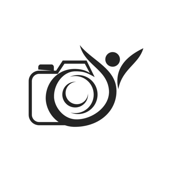 Modelo Logotipo Fotografia Icon Ilustração Identidade Marca Isolado Ilustração Plana — Vetor de Stock