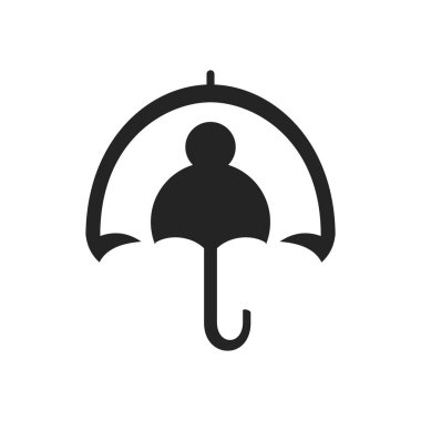 Koruma logosu şablonu. Simge Tanımlama Markası Kimliği. İzole ve düz çizim. Vektör grafiği