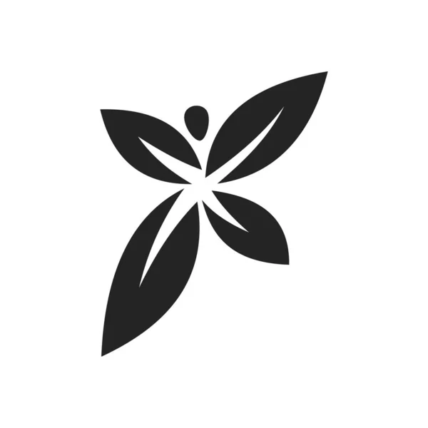 Wellness Logotyp Mall Ikon Illustration Varumärke Identitet Isolerad Och Platt — Stock vektor