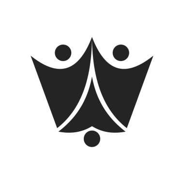 Crown logo şablonu. Simge Tanımlama Markası Kimliği. İzole ve düz çizim. Vektör grafiği