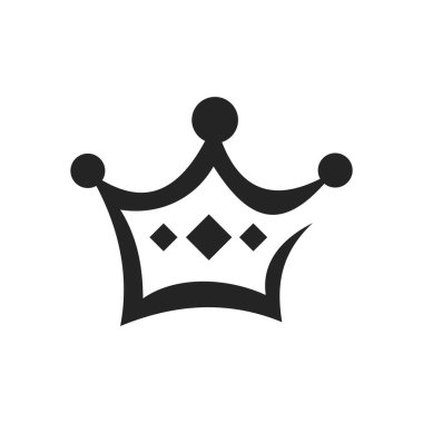 Crown logo şablonu. Simge Tanımlama Markası Kimliği. İzole ve düz çizim. Vektör grafiği