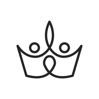 Crown logo şablonu. Simge Tanımlama Markası Kimliği. İzole ve düz çizim. Vektör grafiği