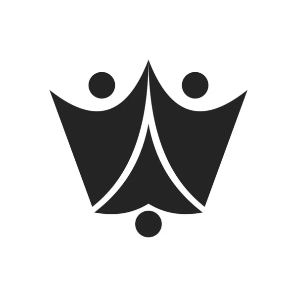 王冠のロゴテンプレート アイコンイラストブランドアイデンティティ 隔離された平らなイラスト ベクトルグラフィック — ストックベクタ