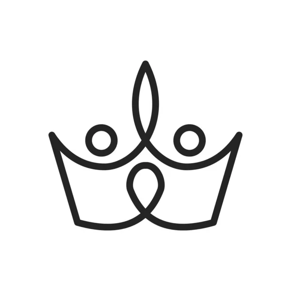 Szablon Logo Korony Ikona Ilustracja Tożsamość Marki Odizolowana Płaska Ilustracja — Wektor stockowy