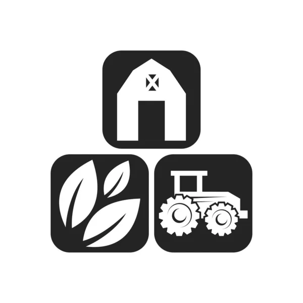 Modelo Logotipo Fazenda Icon Ilustração Identidade Marca Isolado Ilustração Plana — Vetor de Stock