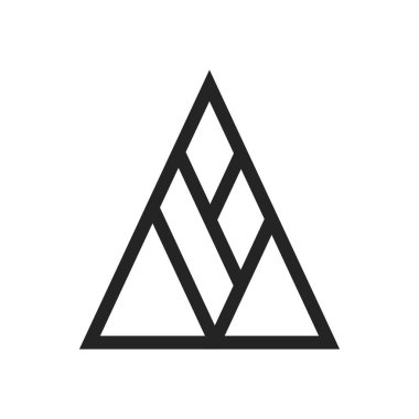 dağ logosu şablonu. Simge Tanımlama Markası Kimliği. İzole ve düz çizim. Vektör grafiği