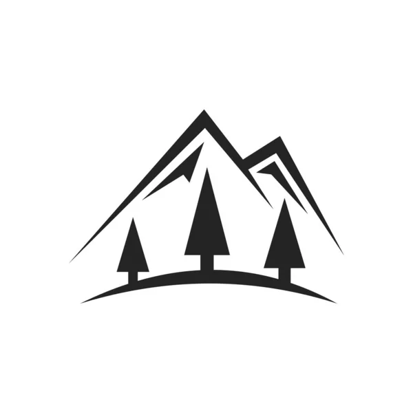 Υπόδειγμα Λογότυπου Βουνού Εικονίδιο Εικονογράφηση Brand Identity Μεμονωμένη Και Επίπεδη — Διανυσματικό Αρχείο