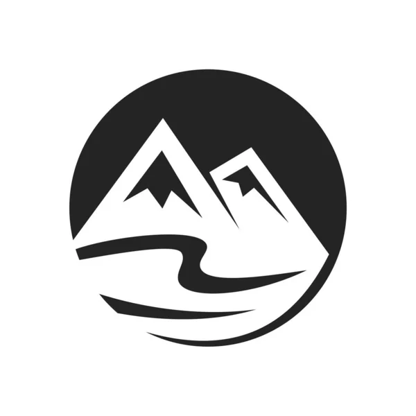 Modèle Logo Montagne Icône Illustration Identité Marque Illustration Isolée Plate — Image vectorielle