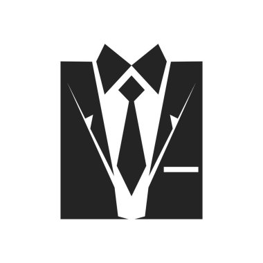 Giyim logosu şablonu. Simge Tanımlama Markası Kimliği. İzole ve düz çizim. Vektör grafiği