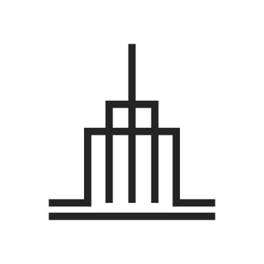 Otel logosu şablonu. Simge Tanımlama Markası Kimliği. İzole ve düz çizim. Vektör grafiği