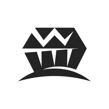 Mücevher amblemi. Simge Tanımlama Markası Kimliği. İzole ve düz çizim. Vektör grafiği