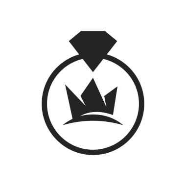 Mücevher amblemi. Simge Tanımlama Markası Kimliği. İzole ve düz çizim. Vektör grafiği