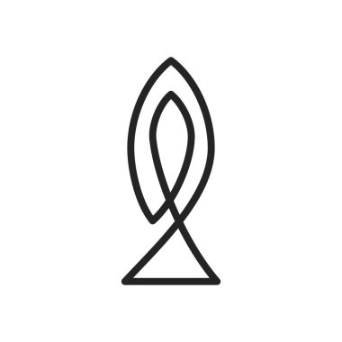 Balık logosu şablonu. Simge Tanımlama Markası Kimliği. İzole ve düz çizim. Vektör grafiği