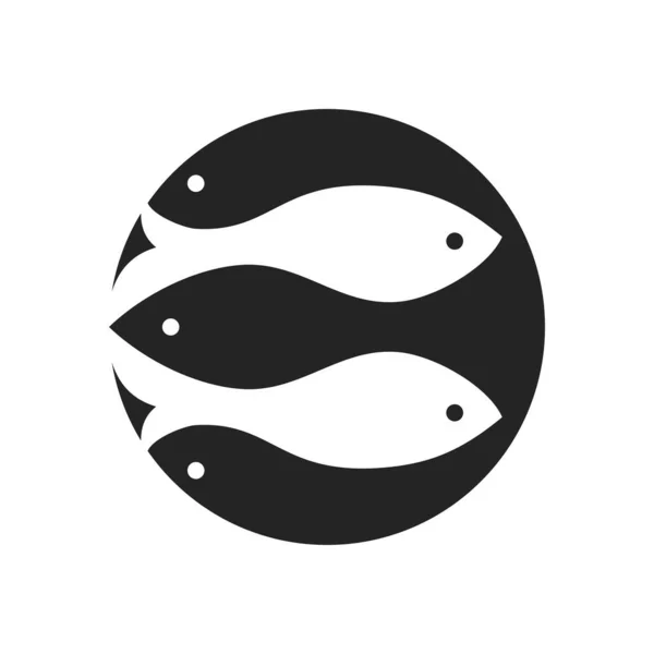 Fish Logo Template Icon Illustration Brand Identity Isolated Flat Illustration — Stock Vector