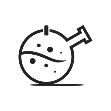 Bilim logosu şablonu. Simge Tanımlama Markası Kimliği. İzole ve düz çizim. Vektör grafiği