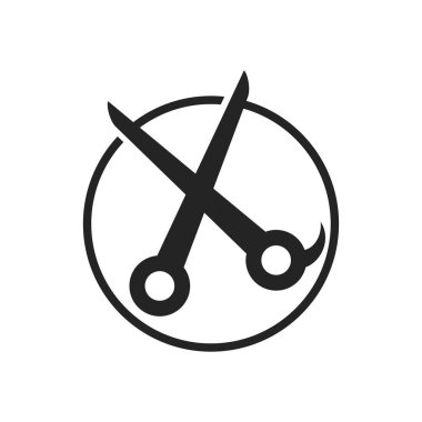 Salon logosu şablonu. Simge Tanımlama Markası Kimliği. İzole ve düz çizim. Vektör grafiği