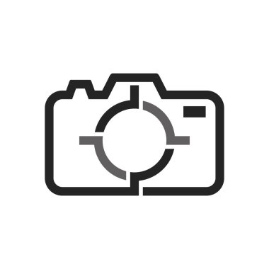 fotoğraf logosu şablonu. Simge Tanımlama Markası Kimliği. İzole ve düz çizim. Vektör grafiği