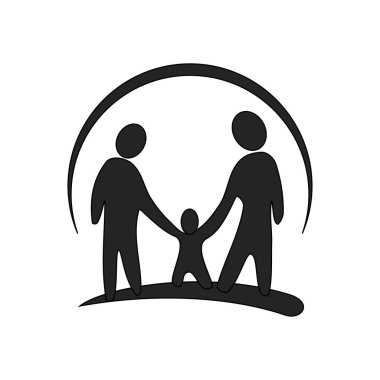 Aile logosu şablonu izole edildi. Marka Kimliği. Simge Soyut Vektör Grafiği