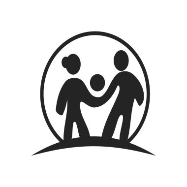 Aile logosu şablonu izole edildi. Marka Kimliği. Simge Soyut Vektör Grafiği