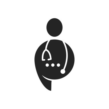 Doktor logosu izole edildi. Marka Kimliği. Simge Soyut Vektör Grafiği