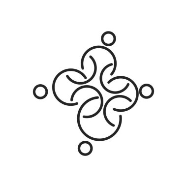 Grup logosu izole edildi. Marka Kimliği. Simge Soyut Vektör Grafiği