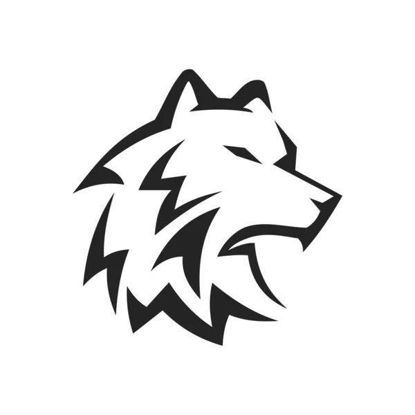 Plantilla Logo Wolf Aislado Identidad Marca Icono Resumen Gráfico Vectorial — Vector de stock