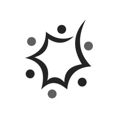 Bağlantı insanların logo şablonu izole edildi. Marka Kimliği. Simge Soyut Vektör Grafiği