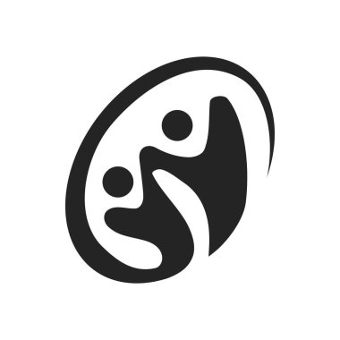 Bağlantı insanların logo şablonu izole edildi. Marka Kimliği. Simge Soyut Vektör Grafiği