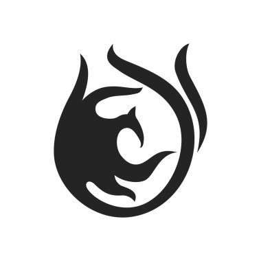 Phoenix logo şablonu izole edildi. Marka Kimliği. Simge Soyut Vektör Grafiği