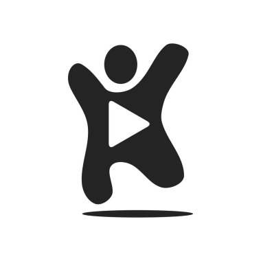 Video logosu izole edildi. Marka Kimliği. Simge Soyut Vektör Grafiği