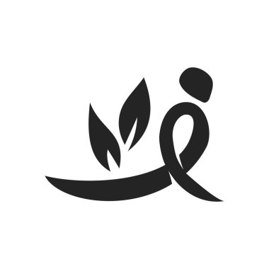 Yoga logosu izole edildi. Marka Kimliği. Simge Soyut Vektör Grafiği