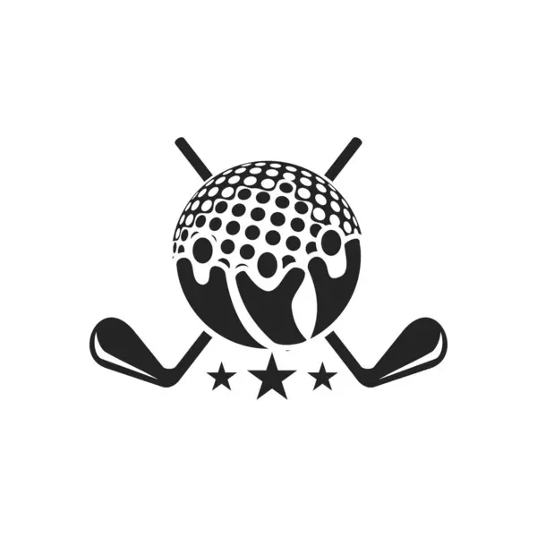 高尔夫球杆标识模板隔离 品牌形象 图标摘要矢量图形 — 图库矢量图片