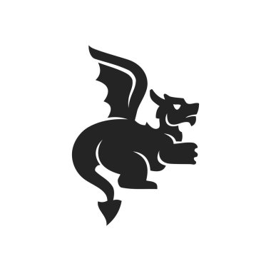 Ejderha logosu izole edildi. Marka Kimliği. Simge Soyut Vektör Grafiği