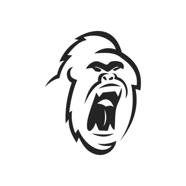 Gorilla Logo Plantilla Aislada Identidad Marca Icono Resumen Gráfico Vectorial — Vector de stock