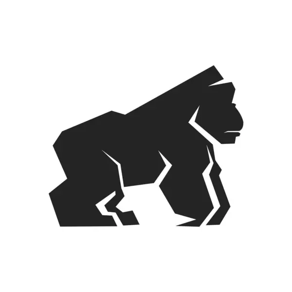 Gorilla Logo Plantilla Aislada Identidad Marca Icono Resumen Gráfico Vectorial — Vector de stock