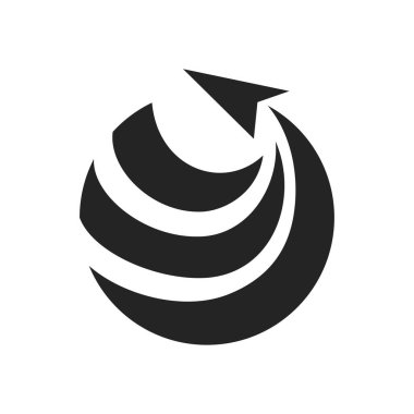 Havacılık logosu şablonu izole edildi. Marka Kimliği. Simge Soyut Vektör Grafiği