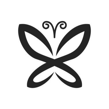 Kelebek logosu izole edildi. Marka Kimliği. Simge Soyut Vektör Grafiği