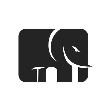 Fil logosu izole edildi. Marka Kimliği. Simge Soyut Vektör Grafiği