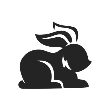 Tavşan logosu izole edildi. Marka Kimliği. Simge Soyut Vektör Grafiği