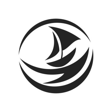 Yelkenli logosu izole edildi. Marka Kimliği. Simge Soyut Vektör Grafiği