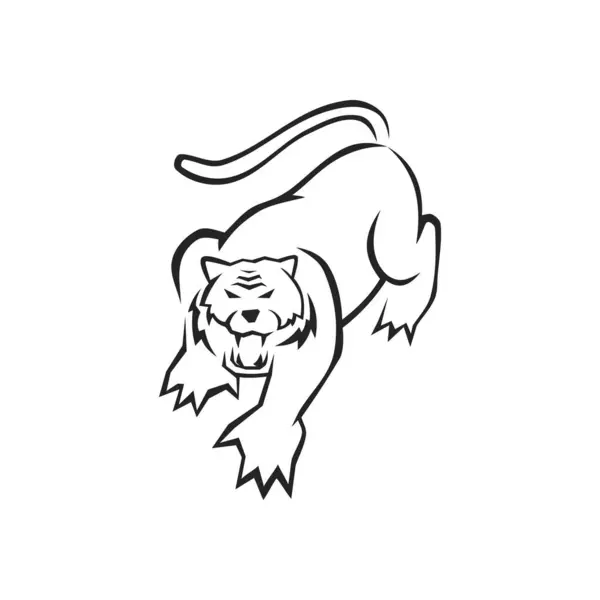 Modello Logo Tigre Isolato Identità Del Marchio Icona Grafica Astratta — Vettoriale Stock