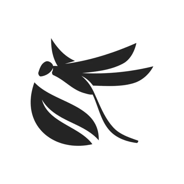 Modelo Logotipo Libélula Isolado Identidade Marca Ícone Abstrato Vetor Gráfico — Vetor de Stock