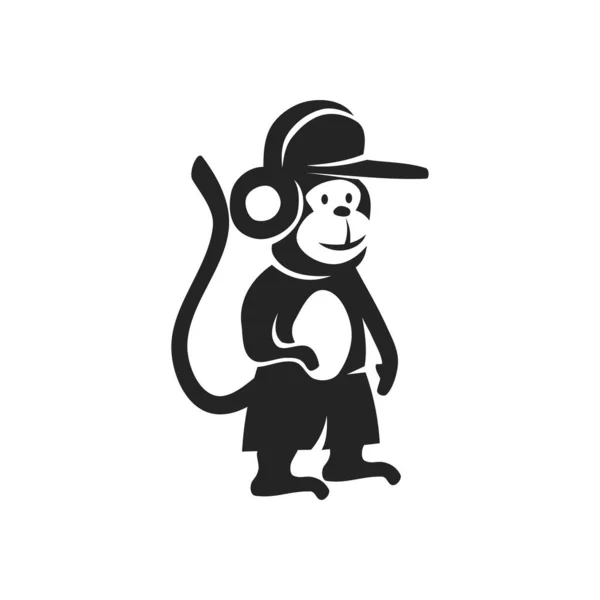Monkey Logo Plantilla Aislada Identidad Marca Icono Resumen Gráfico Vectorial — Archivo Imágenes Vectoriales