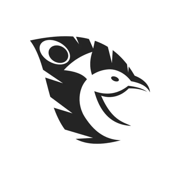 Tavus Kuşu Logosu Şablonu Izole Edildi Marka Kimliği Simge Soyut — Stok Vektör
