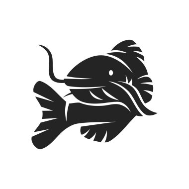 yayın balığı logosu izole edildi. Marka Kimliği. Simge Soyut Vektör Grafiği