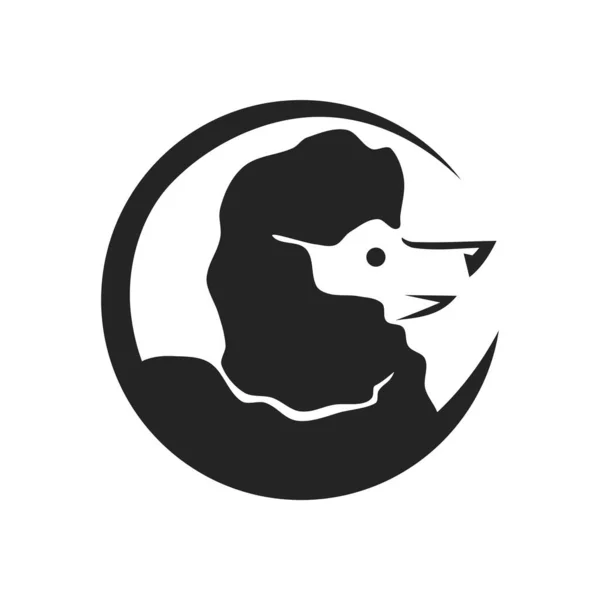 Plantilla Logotipo Perro Caniche Aislado Identidad Marca Icono Resumen Gráfico — Vector de stock