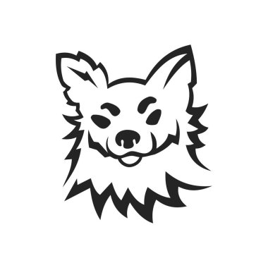 Chihuahua logo şablonu izole edildi. Marka Kimliği. Simge Soyut Vektör Grafiği