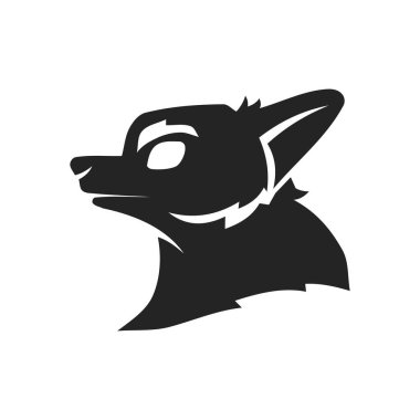 Chihuahua logo şablonu izole edildi. Marka Kimliği. Simge Soyut Vektör Grafiği